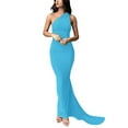 thumbnail image 1 of Mialoley Robe Longue pour Femmes, Sans Manches Col Halter Ajustée Robe Cocktail Robe d'Été pour Fête, 1 of 4