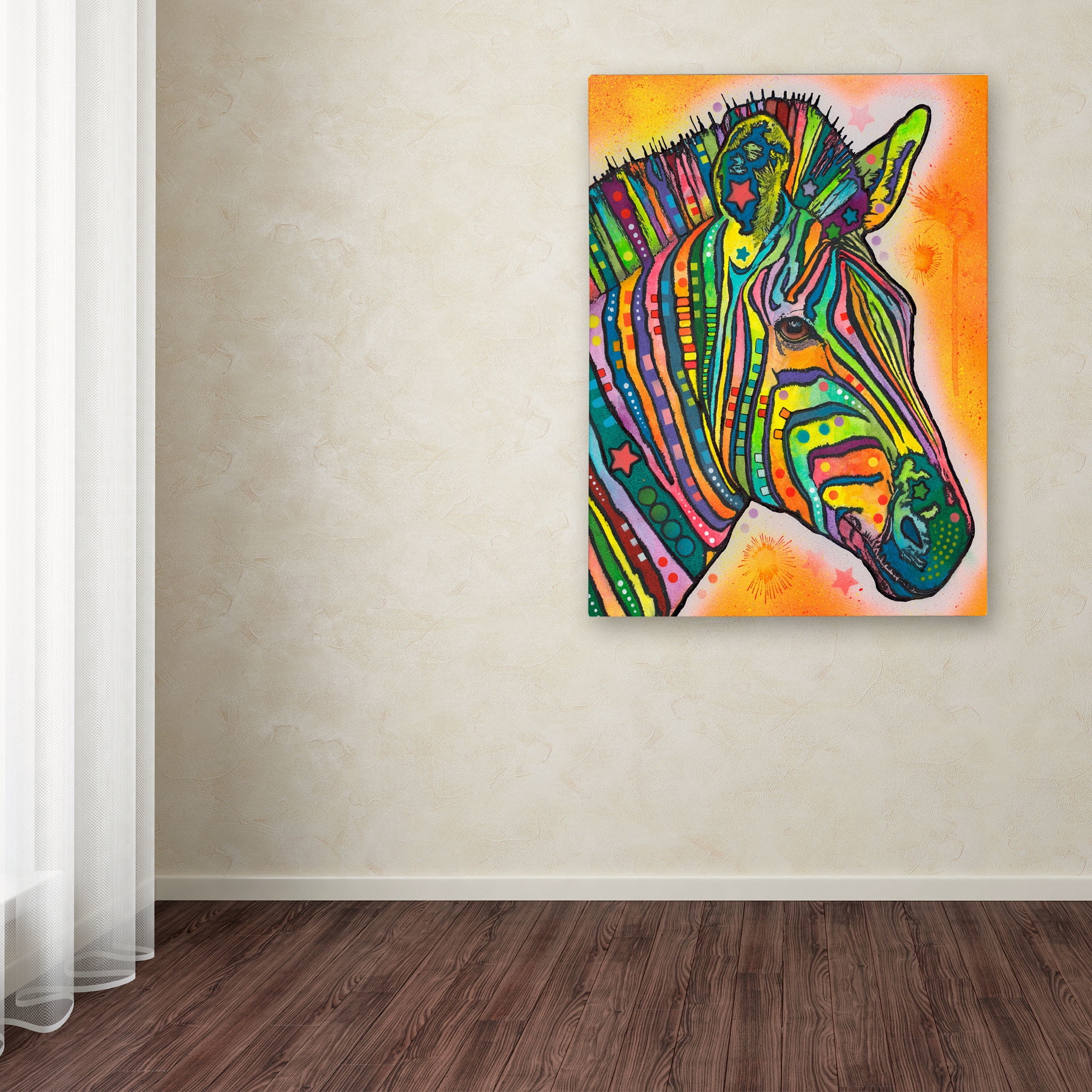 Trademark Fine Art "Zebra" Canvas Art by Dean Russo