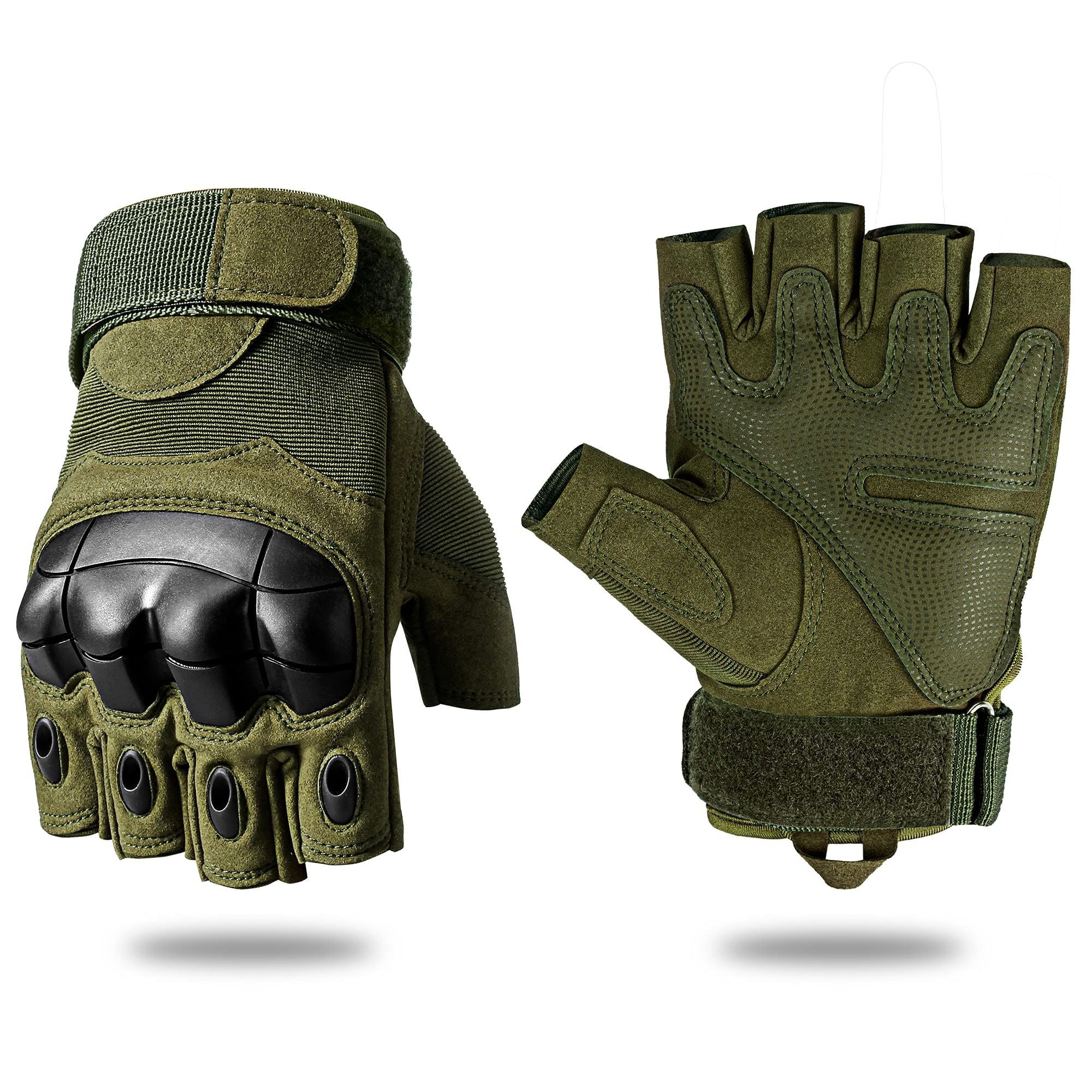Hard Knuckle Half Finger Gloves Paintball Tactical Fingerless Motorcycle Cycling 