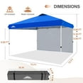 thumbnail image 4 of EAGLE PEAK 12 x 12 Easy Set Up Straight Leg Pop Up Outdoor Canopy with One Removable Wall,Blue, 4 of 13