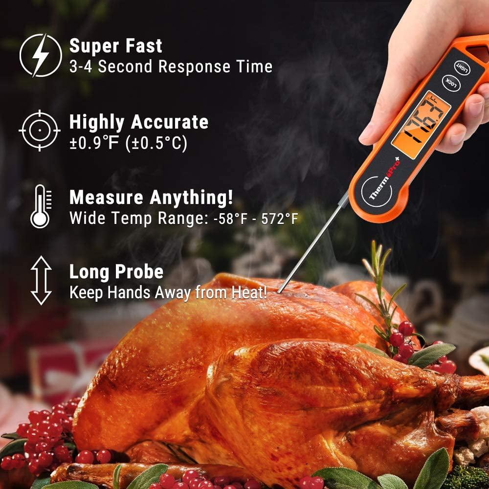 ThermoPro Waterproof Digital Meat Thermometer, Food Candy Cooking Grill Kitchen  Thermometer with Magnet TP-19W - The Home Depot
