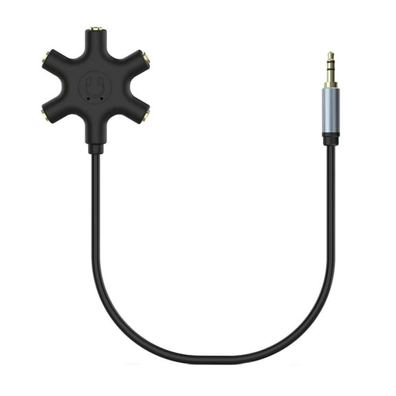 Zeiwohndc 3.5mm Earphone Splitter 1 Male to 5 Female Cable 5 Way Headsets Extension