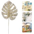 thumbnail image 4 of 20 piezas de hojas artificiales decorativas de plantas tropicales doradas para bodas de interior, 4 of 7