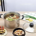 thumbnail image 3 of MasteelfCA 1pc Stainless Steel Soup Pot Multifunctional Pot Practical Hot Pot with Glass Lid, 3 of 9