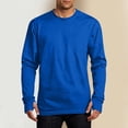 thumbnail image 2 of cfhntfmh Mens Long Sleeve Workout Shirts with Thumb Holes Casual Base Layer Athletic Running Gym Hiking Shirts(Dark Blue, Large), 2 of 7