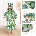 thumbnail image 4 of Dailycode Wearable Blanket Hoodie Oversized Sherpa Flannel Blankets with Pocket for 3-14 Year Old Succulents Flowers, 4 of 7