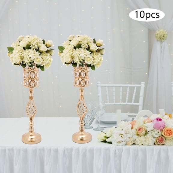10Pcs Flower Vases Gold Elegant Wedding Flower Vases, for Centerpieces, Wedding Vase for Tables 10 Pieces