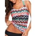 thumbnail image 2 of Womens Striped Printed Strappy Racerback Tankini Swim Top No Bottom S - XXXL, 2 of 6