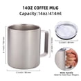 thumbnail image 3 of Neihepal 14oz Double Wall Vacuum Insulated Coffee Mug with Leakproof Lid & Handle, 1 Pack, Silver, 3 of 7