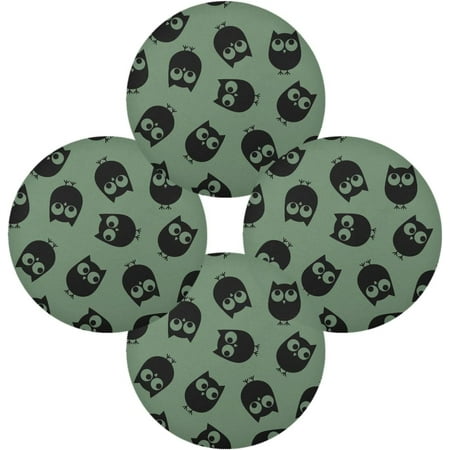 

Coolnut Cute Owls Round Placemats Set of 4 Non-Slip Heat Resistant Washable Table Mats for Kitchen Dining Table Decoration 15.4 Inch