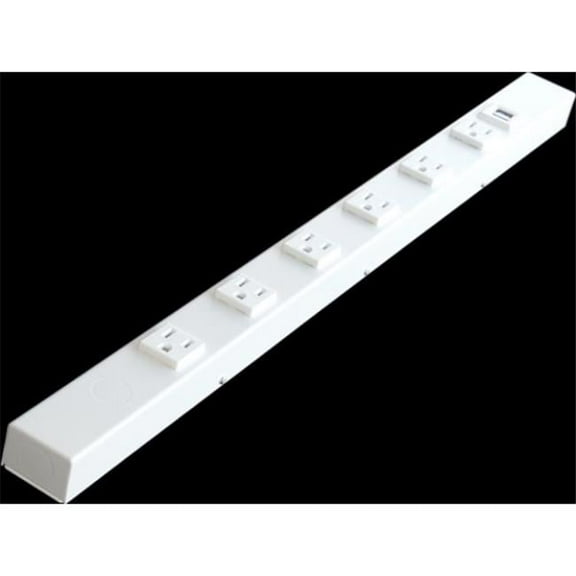 X1 HU206VW 24 in. 6-Outlet Hardwired Power Strip with USB