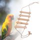 thumbnail image 5 of Columpio de loros de 5 escalones con cuerda para masticar Percha de madera Nido Escalera de puente de pájaro para cacatúas, pinzones, conures, Zulema Perca de pájaro, 5 of 7