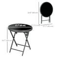 thumbnail image 3 of Outsunny Table Pliante d'Extérieur de 18 Pouces, avec Dessus en Verre Trempé, Noir, 3 of 10