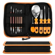 Angle View: Halloween Pumpkin Carving Kit, 11 Pieces Professional Stainless Steel Pumpkin Carving Tools Easily Sculpting Halloween Jack-O-Lanterns With Carrying Case