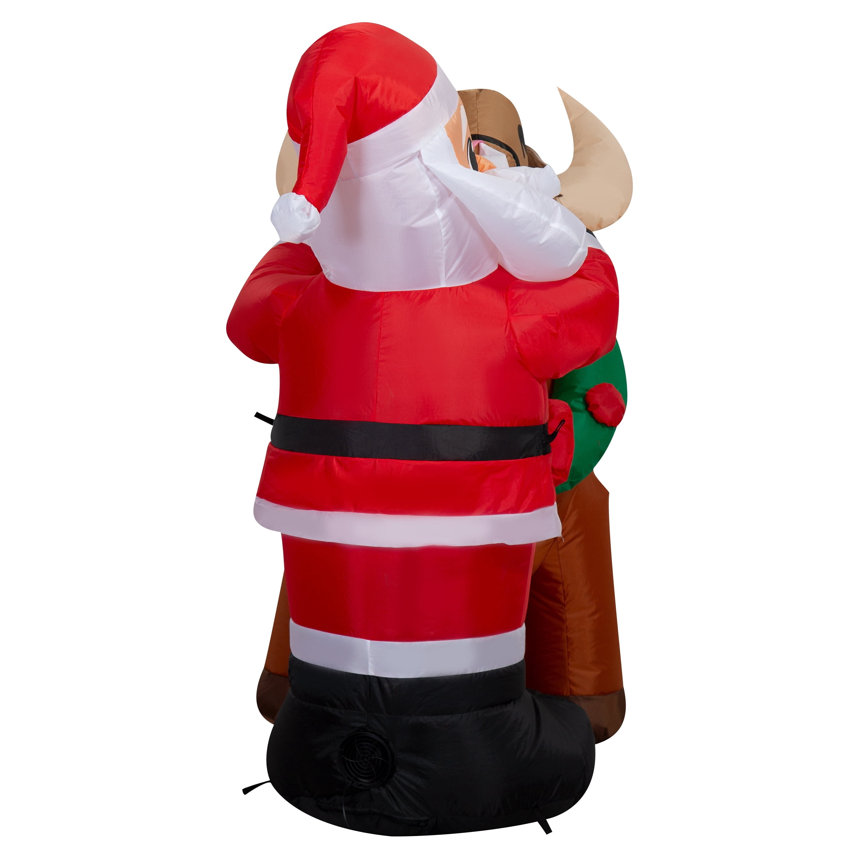 Multicolor Santa and Highland Cow Christmas Airblown Yard Inflatable, 5.5', by Holiday Time