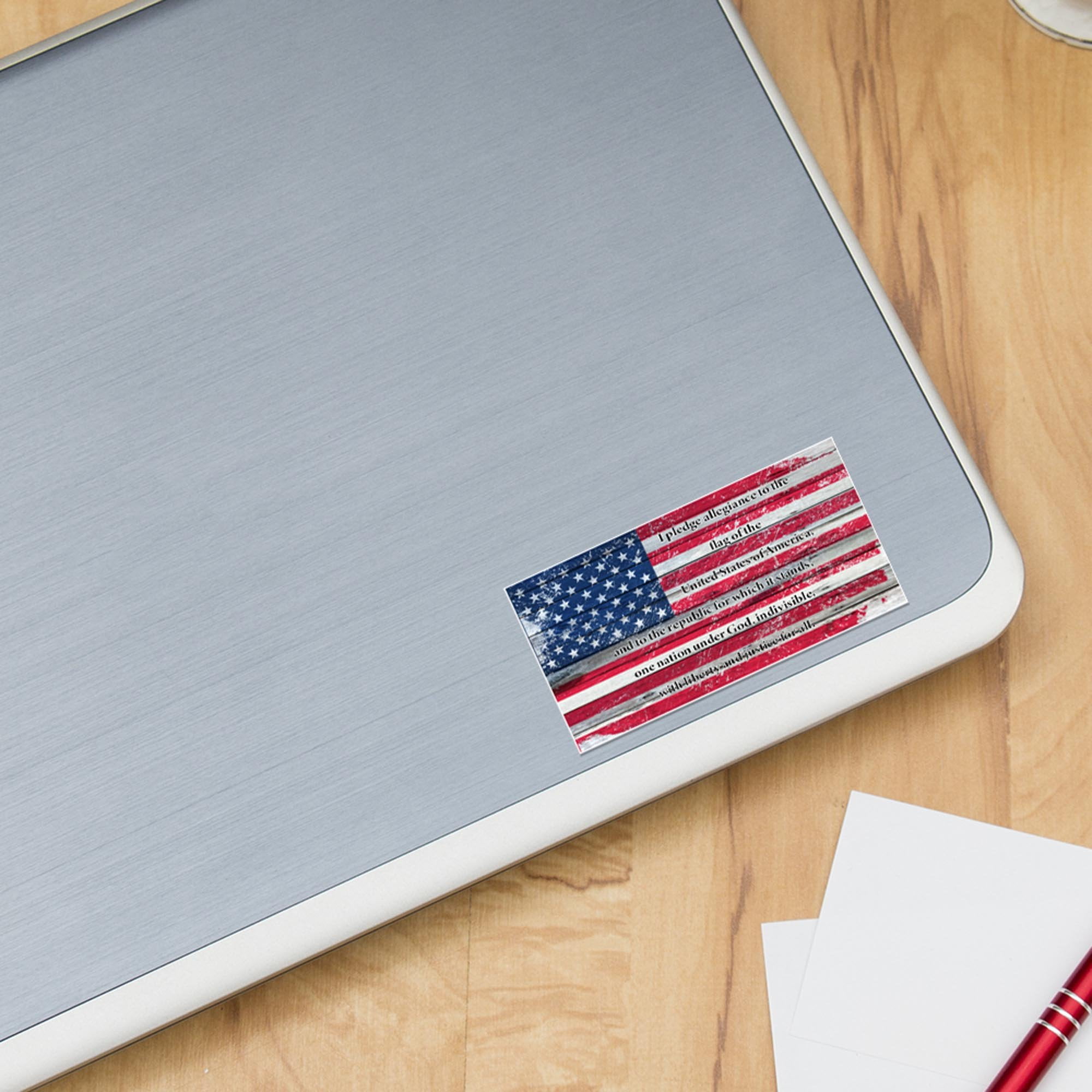 Pledge of Allegiance Distressed US FlagVinyl Sticker Decal Laptop Tumbler Car