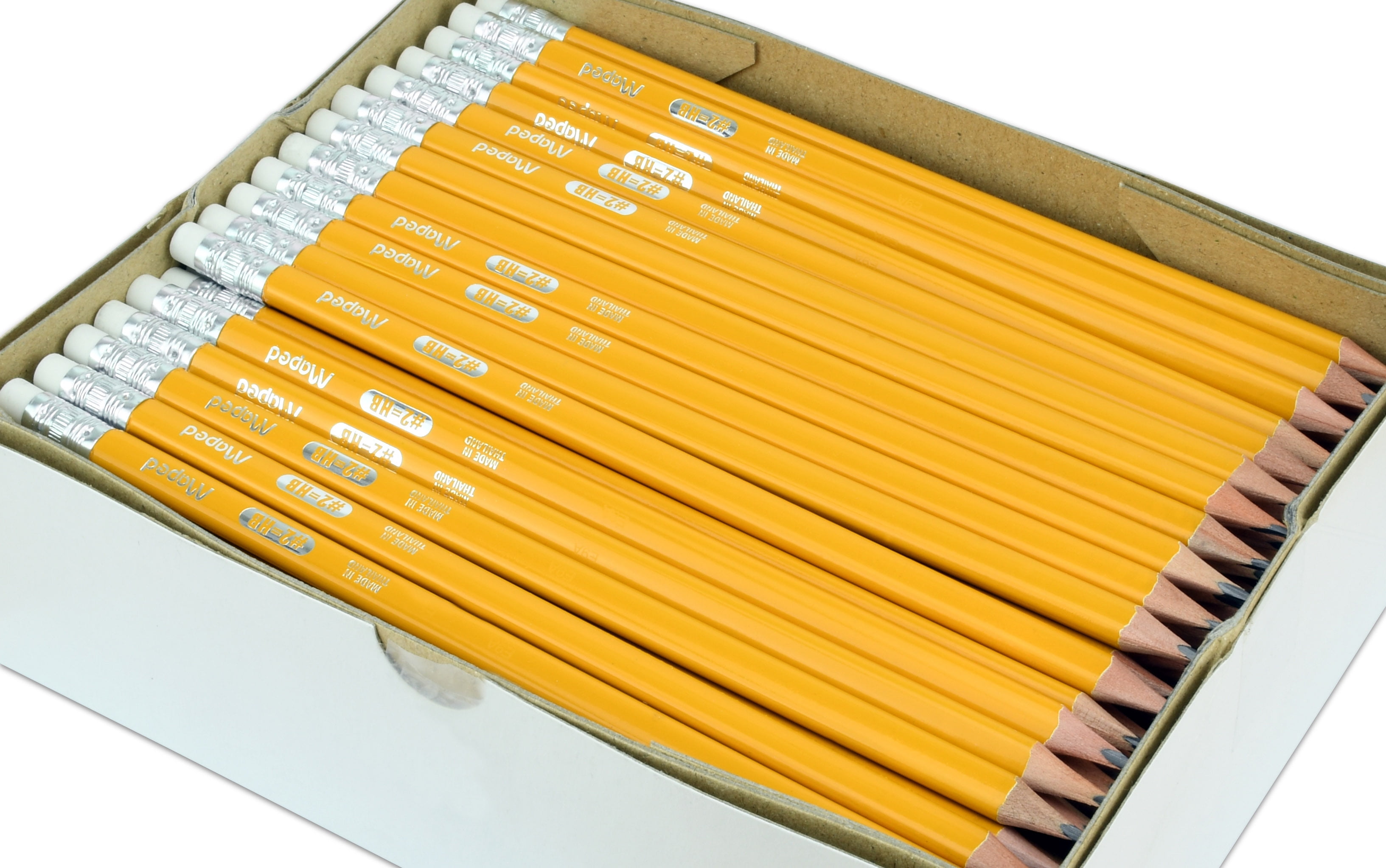 Maped Pre-sharpened Triangular Graphite #2 Yellow Pencils - 144 Pack