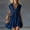 A_ Navy, variant on Ygbgbb Women's Summer Cotton Linen Round Neck Short Sleeve Dress Casual Button Front Midi Sundress with Side Pockets White XL