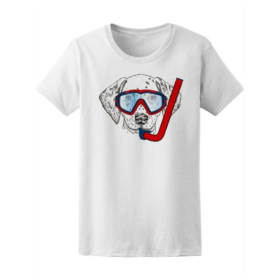 Cute Dalmatian Scuba Diving Gear T-Shirt Women -Image by Shutterstock, Female Large
