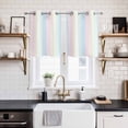 thumbnail image 2 of Colorful Striped Kitchen Curtains Small Short 39 Inch Length, Rainbow Color Stripes Grommet Top Bedroom Living Room Curtains, Light Filtering Cafe Curtain Drapes 2 Panels Set 55''x39'', 2 of 9
