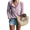 thumbnail image 4 of CNKOO Sweaters Ladies Solid Color V-neck Long Sleeve Elegant Knited Top Women Fashion Button Sweaters, 4 of 6