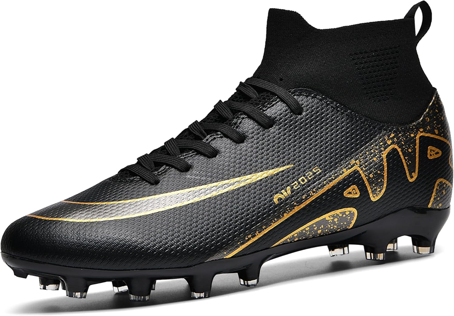 black and gold nike football cleats
