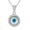 White, variant on 925 Sterling Silver Yellow Gold-Tone CZ Simulated Mother-of-Pearl Evil Eye Pendant Necklace