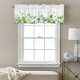 thumbnail image 3 of Spring Green Clovers Kitchen Valances, Country Watercolor Lucky Shamrock Leaf Rod Pocket Window Valance 18 Inch Long,&nbsp;Window Curtain Panels for Living Room Bedroom Laundry, 54x18in, 3 of 9