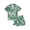 792Green1906, variant on CAIVO Children Outfit Sets Boys Summer Casual Floral Printed Hawaii Lapel Button Down Short Sleeved Shirt And Shorts Holiday Clothing Sets