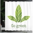 thumbnail image 3 of Ambesonne Sage Shower Curtain, Eco Concept Green Leaves, 69"Wx75"L, Green White, 3 of 4