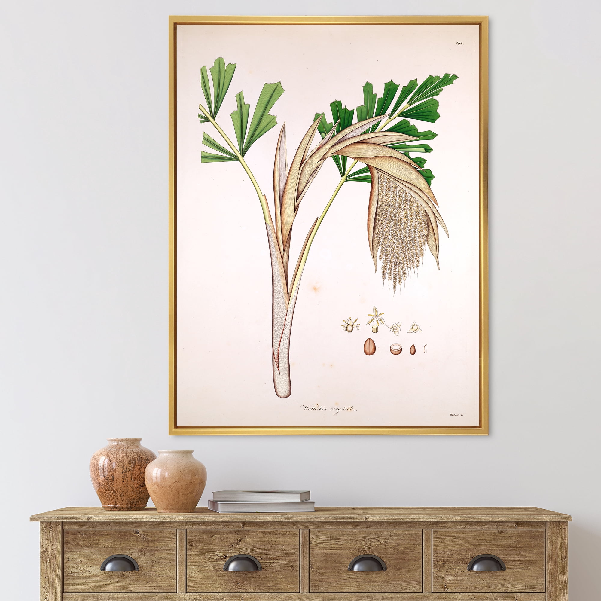 Designart 'Ancient Plant Life XV' Farmhouse Framed Canvas Wall Art Print