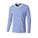 thumbnail image 1 of CamisePaHombres Cuello Redondo Mangas Largas Estampado de Rayas Azul 44, 1 of 7