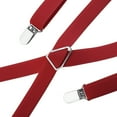 thumbnail image 4 of Toptie Men's Solid Suspenders Elastic 3/4 Inch X Back Adjustable Suspenders-Red, 4 of 7