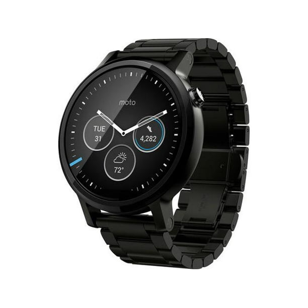 Motorola - Moto 360 2nd Generation Men's Smartwatch 46mm Stainless Steel - Black Stainless Steel