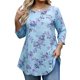 thumbnail image 3 of TaTaai Stretchy Lightweight Rose Print Women's Loose Fit Long Sleeve Round Neck Top Classic Neckline for Commute Casual Holiday Wear Gift, 3 of 7
