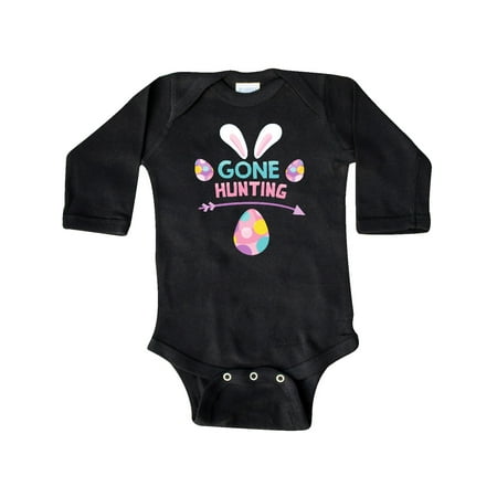 

Inktastic Gone Hunting Bunny Ears Easter Eggs Easter Gift Baby Boy or Baby Girl Long Sleeve Bodysuit