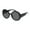 All Black, variant on Womens Round Circle Mod Fashion Thick Plastic Wizard Sunglasses Black Smoke