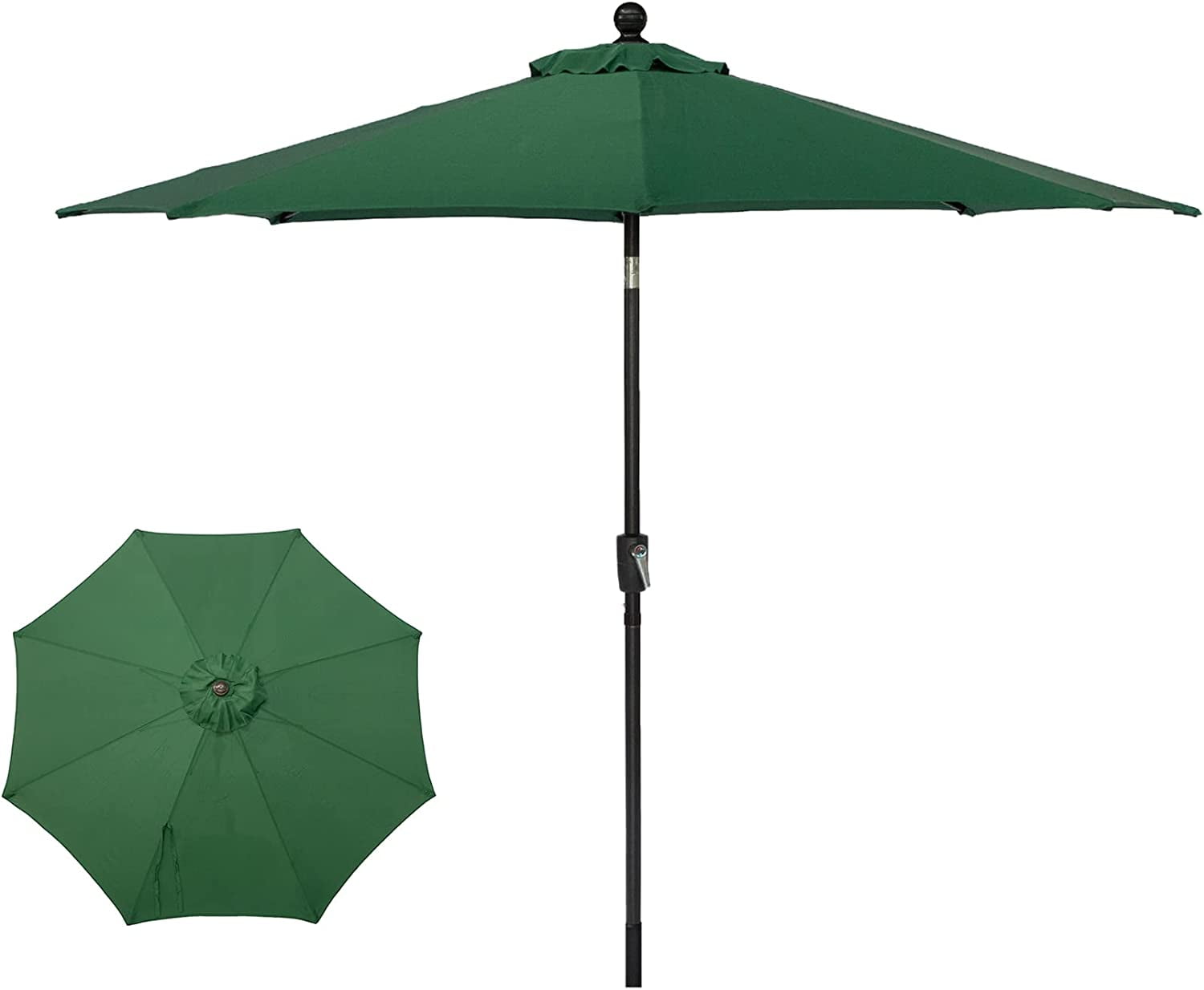 9' Patio Market Umbrella Outdoor Table Umbrellas with 8 Sturdy Ribs