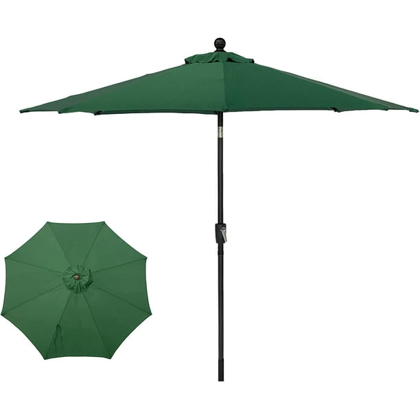 9' Patio Market Umbrella Outdoor Table Umbrellas with 8 Sturdy Ribs