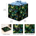 thumbnail image 3 of Peacock Feathers Foldable Toy Box with Handle, 10.8"x10.5"x10.6", Large Capacity Storage Containers, Storage Cubes, Storage Baskets, 3 of 6