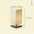 thumbnail image 3 of FSLiving Bedside Lamp with Timer Plug in Desk Lamp for Bedroom Wood Decor Nightstand Lamp with Square Flaxen Fabric Shade for Living Room,Dorm,Home Office - Bulb Not Included - 1 Pack, 3 of 7