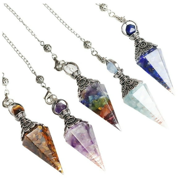 Natural Crystal Pendulum Reiki Natural Stone Healing Spiritual Pendulos Witchcraft Altar Supplies for Reiki Meditation