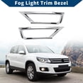 thumbnail image 2 of Moldura de cubierta de faro antiniebla Unique Bargains para Volkswagen T-ROC 2017-2020, delantero izquierdo, delantero derecho, moldura de lámpara de faro antiniebla ABS, 1 par, tono plateado, 2 of 7