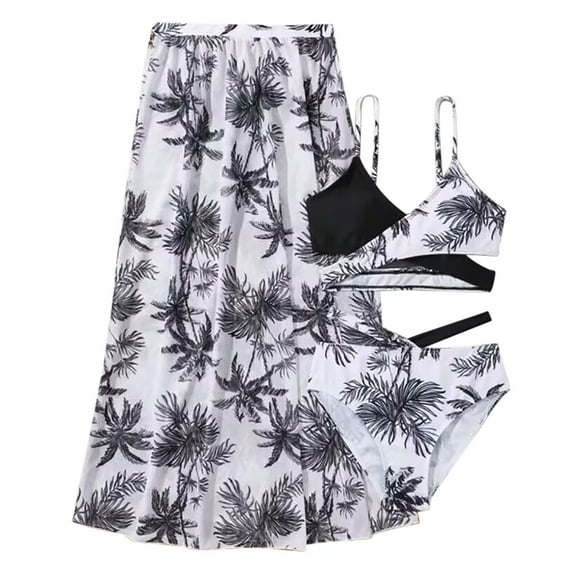 Hienoo Girl's 3-Piece Swimsuit Beach Floral Bikini Set & Pants Bathing Suit, Sizes 7-12