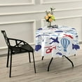 thumbnail image 6 of SKYSONIC Cute Airplane Round Tablecloth 60In,Table Cover Water Resistant Spill Proof Large Table Cover for Indoor & Outdoor Family Gathering Dinner, Hotel, BBQ, 6 of 7