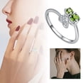 thumbnail image 2 of Anillo de calabaza con circonita verde para mujer, diseño moderno, ajustable, abierto, para el dedo índice, joya de estilo étnico, 2 of 8