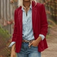 thumbnail image 3 of Otntypg Womens Velvet Blazer Business Casual Suit One Button Jackets V Neck Work Office Blazers Vintage Velvet Button Up Suit Coat Red M, 3 of 10