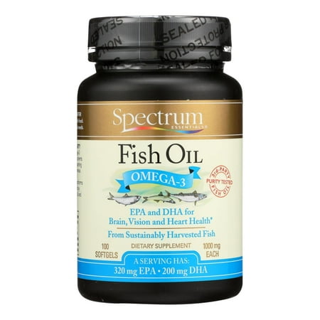 Spectrum Essentials Fish Oil Omega-3 1000mg Softgels - 100 CT