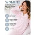 thumbnail image 2 of Casual Nights - Flannel Floral Long Sleeve Nightgowns for Women, Soft Lightweight Cotton & Lace Trim, Comfortable Lounging, Flower Pink Medium, 2 of 7