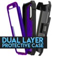 thumbnail image 4 of Value Pack for 5.5" LG LV5 LG K10 2017 LG K20 Plus LG K20 V Belt Clip Kickstand Screen Protector Raised Bevel Design Enhance Camera and Screen Protection Shockproof Bumper Combo Phone Case + [Purple], 4 of 4